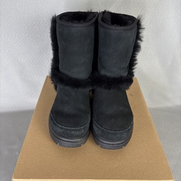 Womens UGG Boots Black Sunburst Short Suede Wool Sz 5 (fits 6) #1130726 $180 - Picture 9 of 16